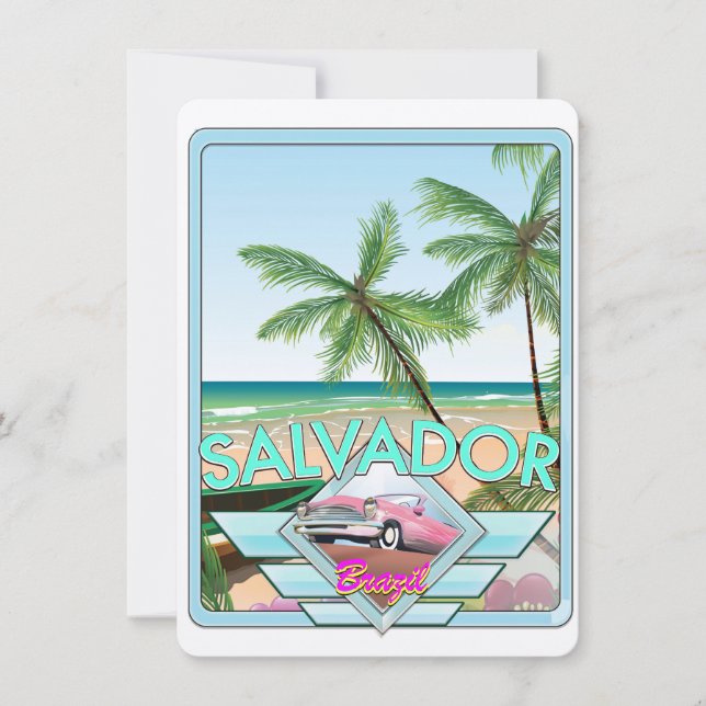 Salvador Brasilien Vintages Reiseplakat. (Vorderseite)