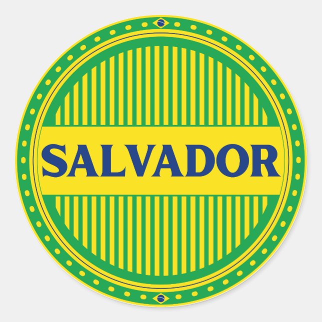 Salvador City Pride – Brazilian Identity Runder Aufkleber (Vorderseite)