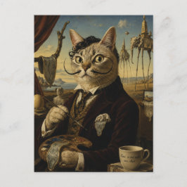 Salvador Dali Surrealistischer Künstler Katzenport Postkarte