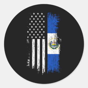 Salvadorianische Amerika-Flagge - El Salvador USA- Runder Aufkleber