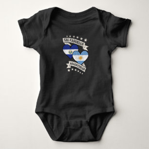 Salvadorianische argentinische Herzfahnen El Salva Baby Strampler