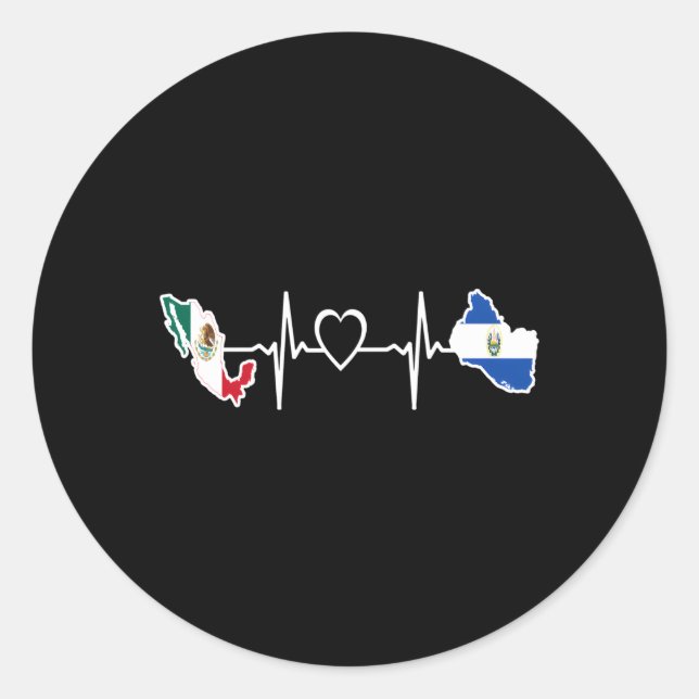 Salvadorianische Flagge Mexiko El Salvador Hebeat Runder Aufkleber (Vorderseite)