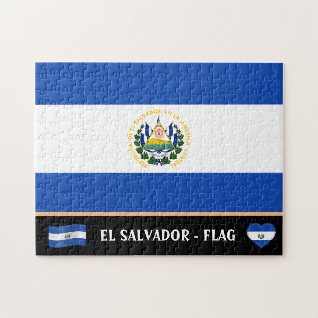 Salvadorianische Flagge & salvadorianisches Land / Puzzle (Horizontal)