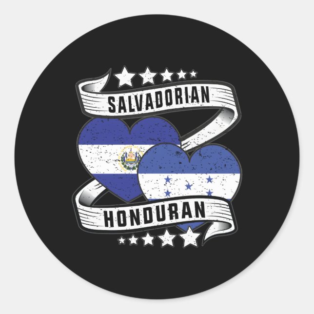 Salvadorianische honduranische Flagge Honduras Y E Runder Aufkleber (Vorderseite)