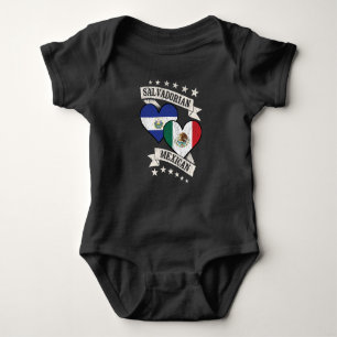 Salvadorianische mexikanische Herzfahnen El Salvad Baby Strampler