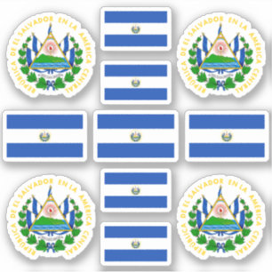salvadorianische Staat / Wappen und Fahne Aufkleber