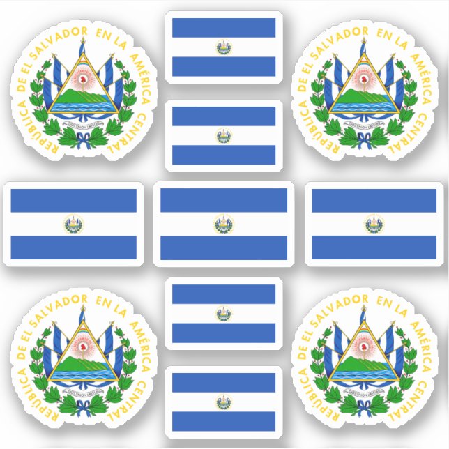salvadorianische Staat / Wappen und Fahne Aufkleber (Vorderseite)