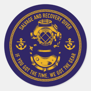 Salvage & Erholung Diver Runder Aufkleber