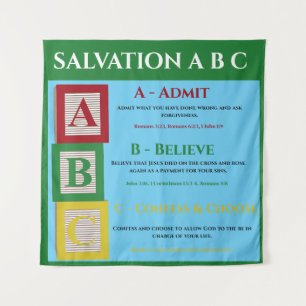 Salvation abc wandteppich