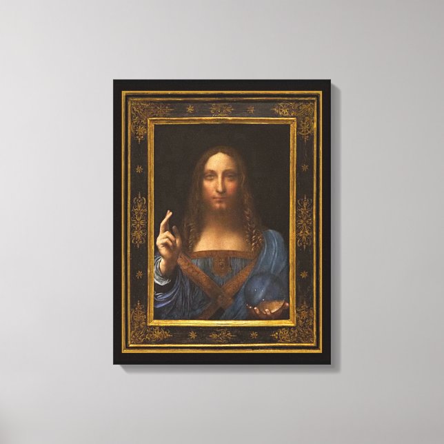 Salvator Mundi 1500 Leonardo da Vinci Canvas Print Leinwanddruck (Vorderseite)