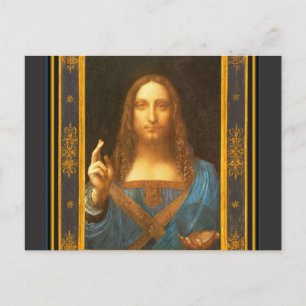 Salvator Mundi 1500 Leonardo da Vinci Fine Art P Postkarte
