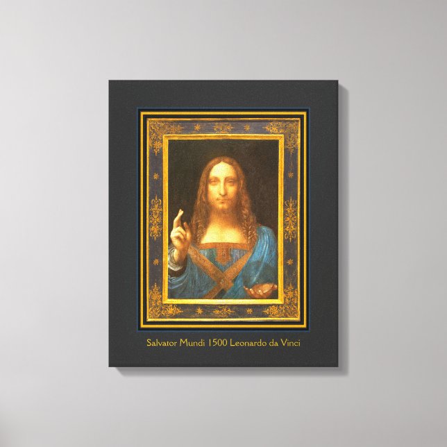 Salvator Mundi 1500 Leonardo da Vinci Leinwanddruck (Vorderseite)