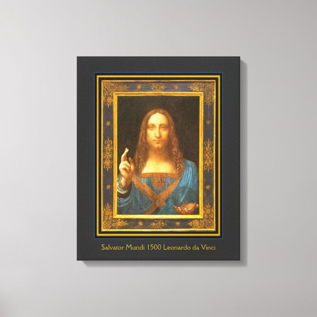 Salvator Mundi 1500 Leonardo da Vinci Leinwanddruck (Vorderseite)