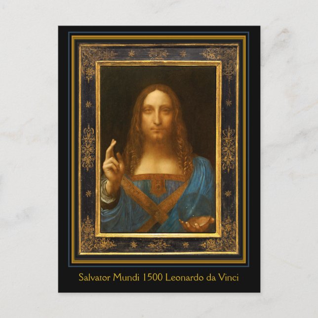 Salvator Mundi 1500 Leonardo da Vinci Postkarte (Vorderseite)
