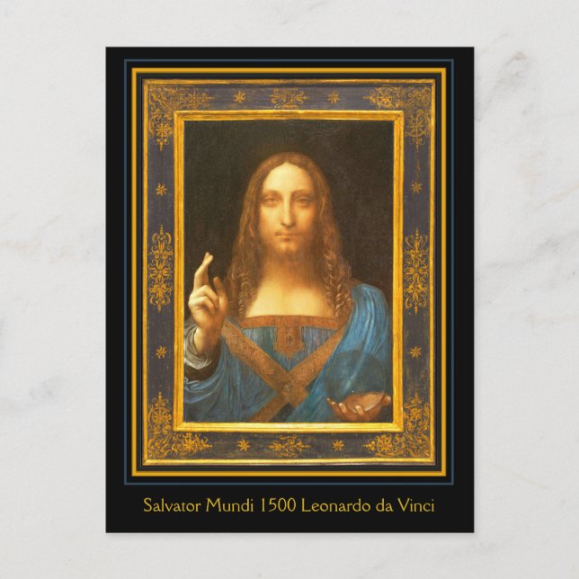 Salvator Mundi 1500 Leonardo da Vinci Postkarte