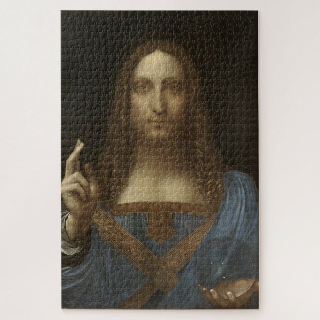 Salvator Mundi-Depiction von Christus-Leonardo da  Puzzle (Vertikal)