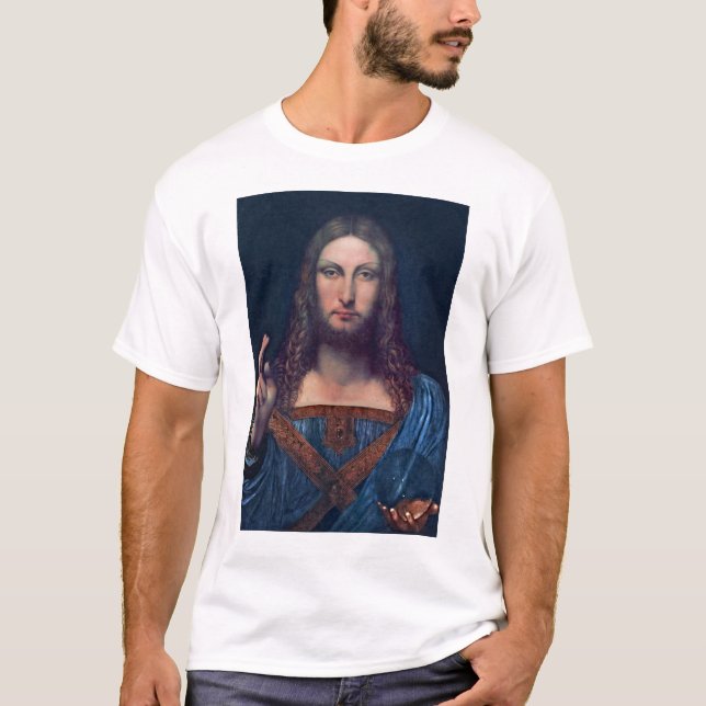 Salvator Mundi durch Leonardo da Vinci T-Shirt (Vorderseite)