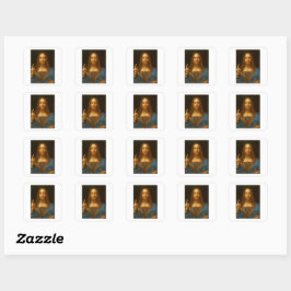 SALVATOR MUNDI FINE ART DRUCKEN QUADRATISCHER AUFKLEBER