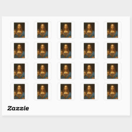SALVATOR MUNDI FINE ART DRUCKEN QUADRATISCHER AUFKLEBER