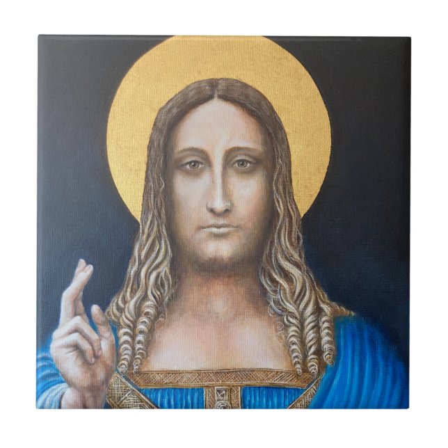 Salvator Mundi Fliese (Vorderseite)