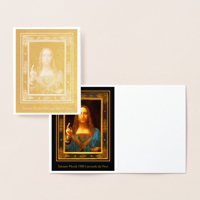 Salvator Mundi Leonardo Gold Foil Note Card Folienkarte (Anzeige)