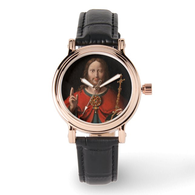 Salvator Mundi mit Juwelierstab und Orb Armbanduhr (Vorderseite)