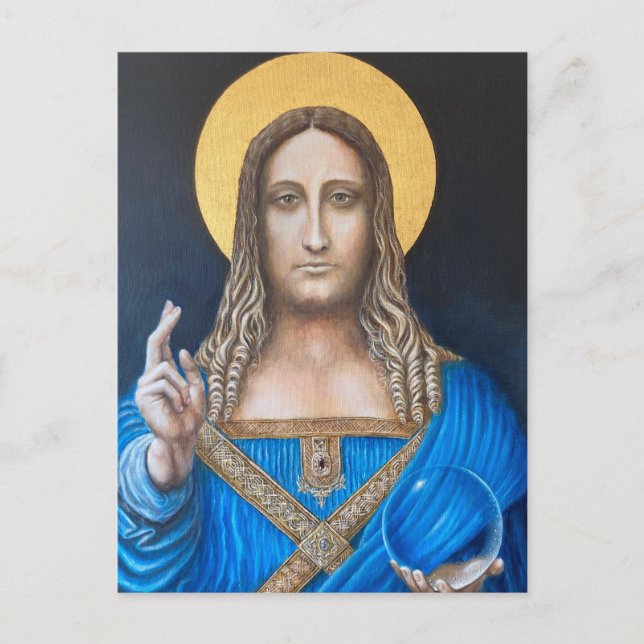 Salvator Mundi Postkarte (Vorderseite)