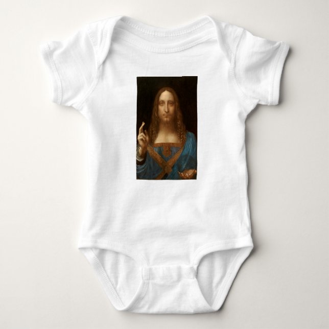 Salvator Mundi (Retter der Welt) (da Vinci) Baby Strampler (Vorderseite)