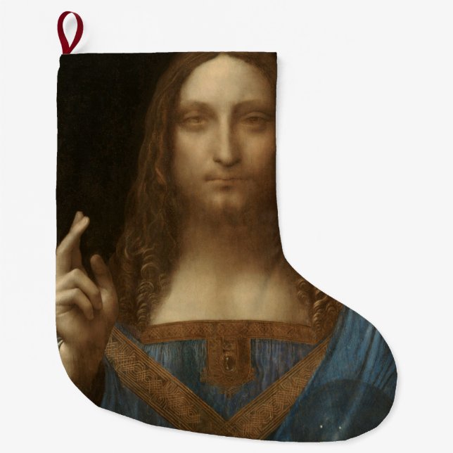 Salvator Mundi (Retter der Welt) (da Vinci) Großer Weihnachtsstrumpf (Vorderseite)