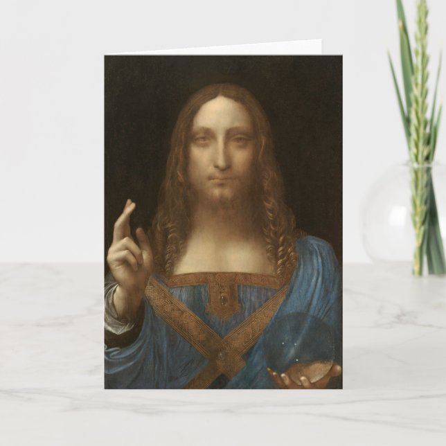 Salvator Mundi (Retter der Welt) (da Vinci) Karte (Vorderseite)
