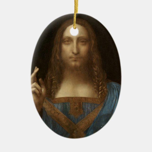 Salvator Mundi (Retter der Welt) (da Vinci) Keramik Ornament (Vorne)
