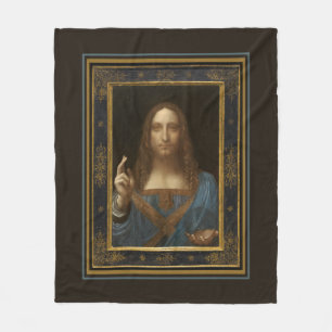 Salvator Mundi um 1500 Leonardo da Vinci Kunstwerk Fleecedecke
