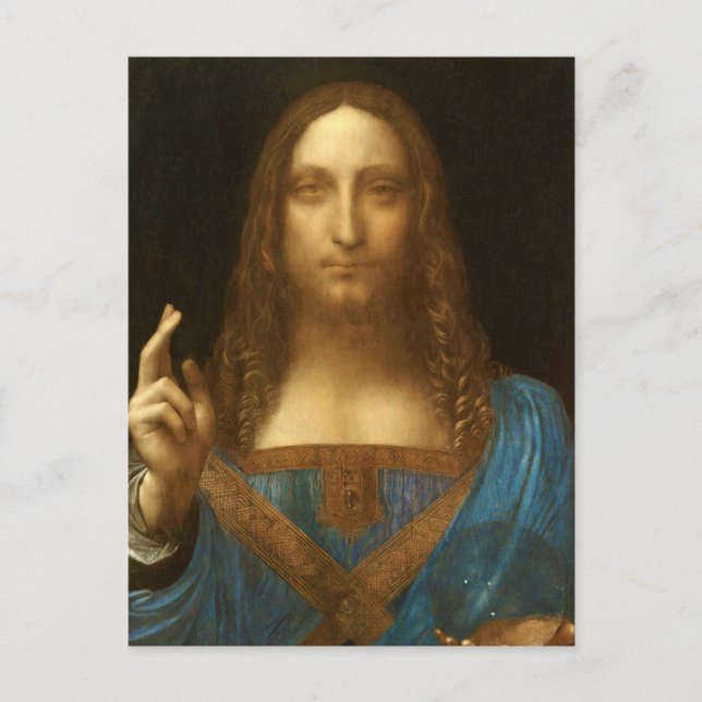 Salvator Mundi von Leonardo da Vinci (c1500) Postkarte (Vorderseite)