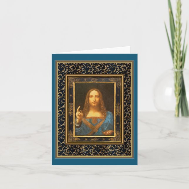 Salvator Mundi von Leonardo da Vinci Karte (Vorderseite)