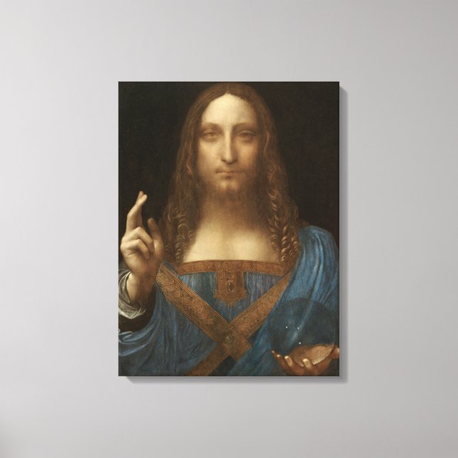 Salvator Mundi (von Leonardo da Vinci) Leinwanddruck (Vorderseite)
