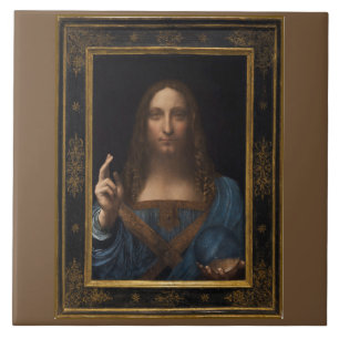 Salvator Mundi von Leonardo da Vinci um 1500 Fliese