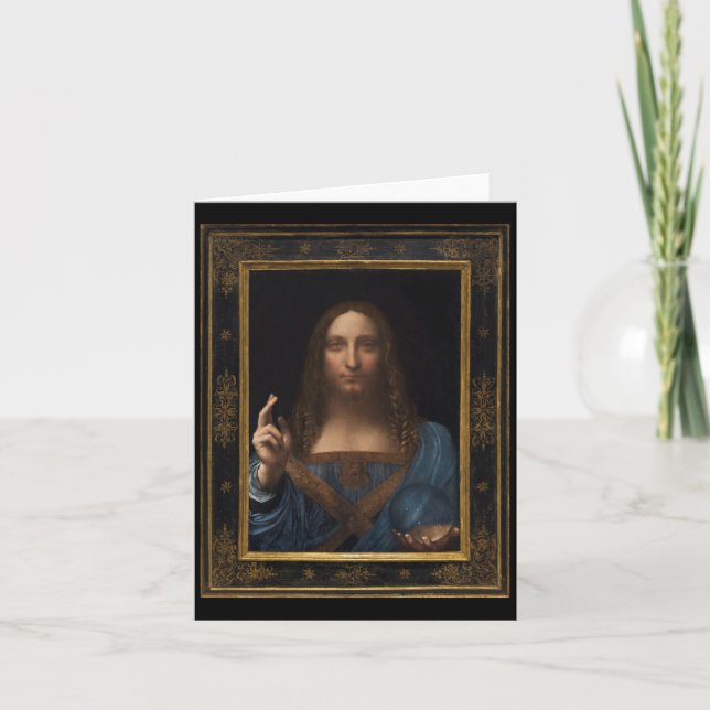Salvator Mundi von Leonardo da Vinci um 1500 Karte (Vorderseite)