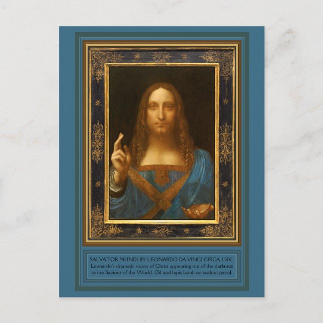 Salvator Mundi von Leonardo da Vinci um 1500 Postkarte (Vorderseite)