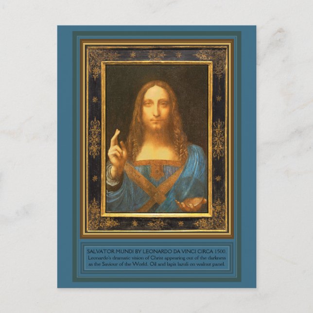 Salvator Mundi von Leonardo da Vinci um 1500 Postkarte (Vorderseite)