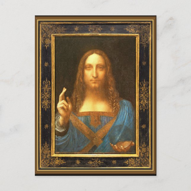 Salvator Mundi von Leonardo da Vinci um 1500 Postkarte (Vorderseite)