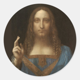 Salvator Mundi von Leonardo da Vinci um 1500 Runder Aufkleber