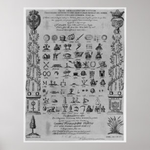 Salve Hieroglyphicum Votivum lateinisches Poster