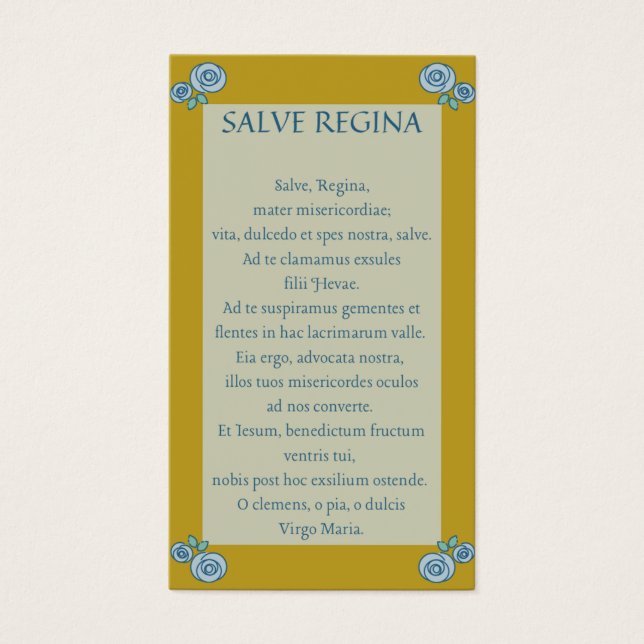 Salve Regina Latin Praetkarte (Vorderseite)