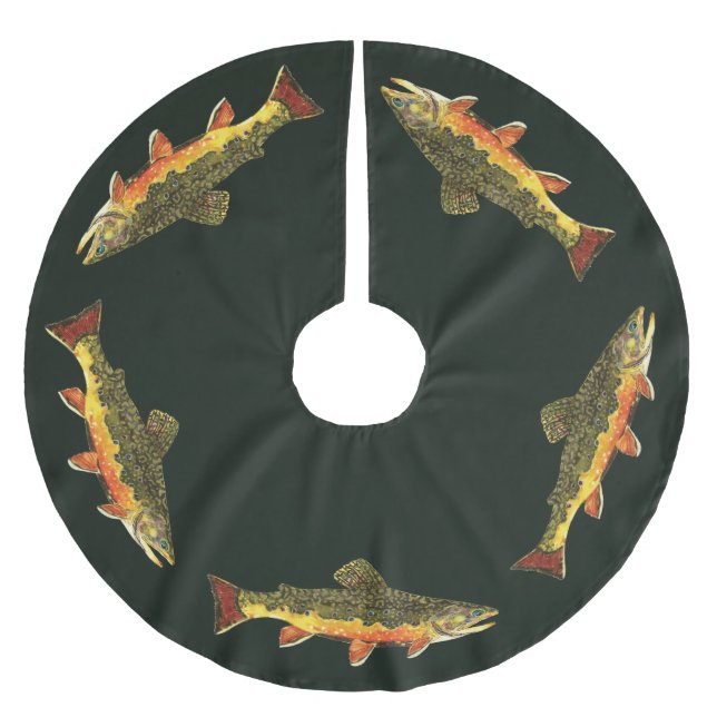 Salvelinus Fontinalis Polyester Weihnachtsbaumdecke (Vorderseite)
