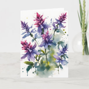 Salvia - Aquarellblumen Karte