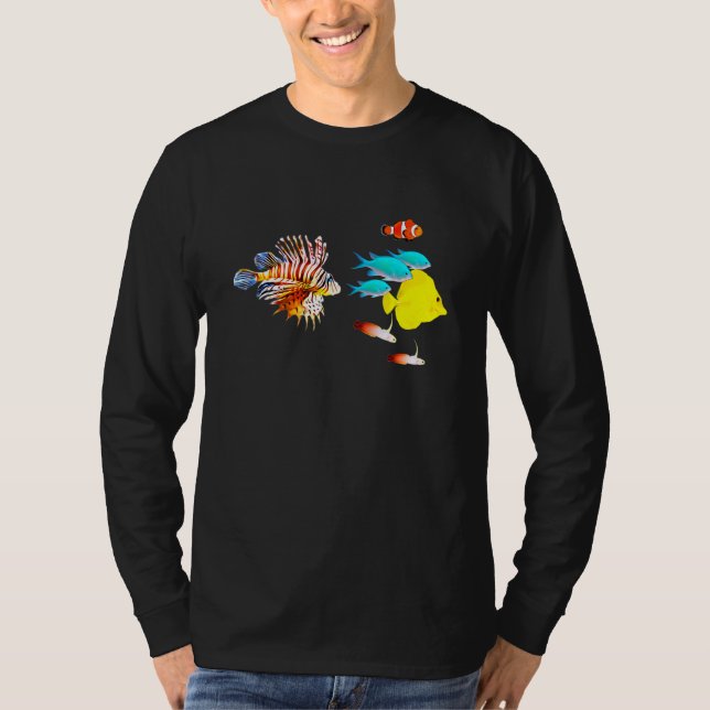 Salwater Aquarium Lionfisch Clownfish Gelbe Tang T-Shirt (Vorderseite)