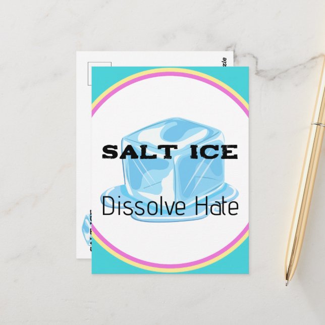 Salz-Eis-Aufkleber Postkarte (Vorderseite/Rückseite Beispiel)