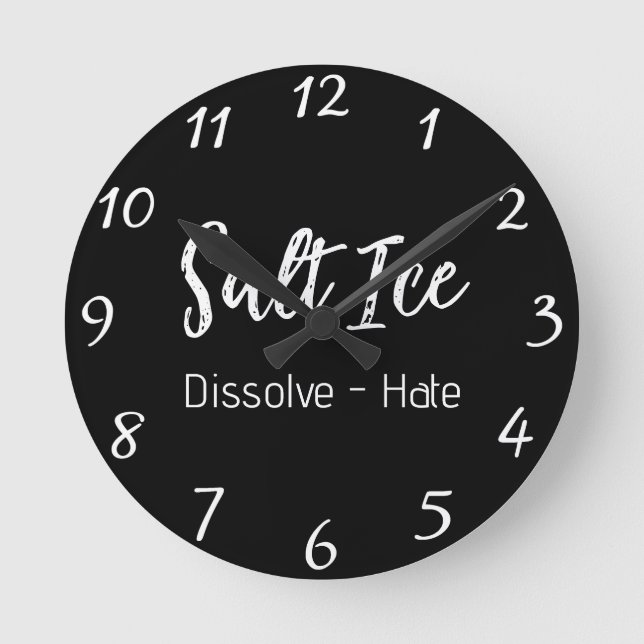 Salz-Eisuhr Runde Wanduhr (Vorderseite)