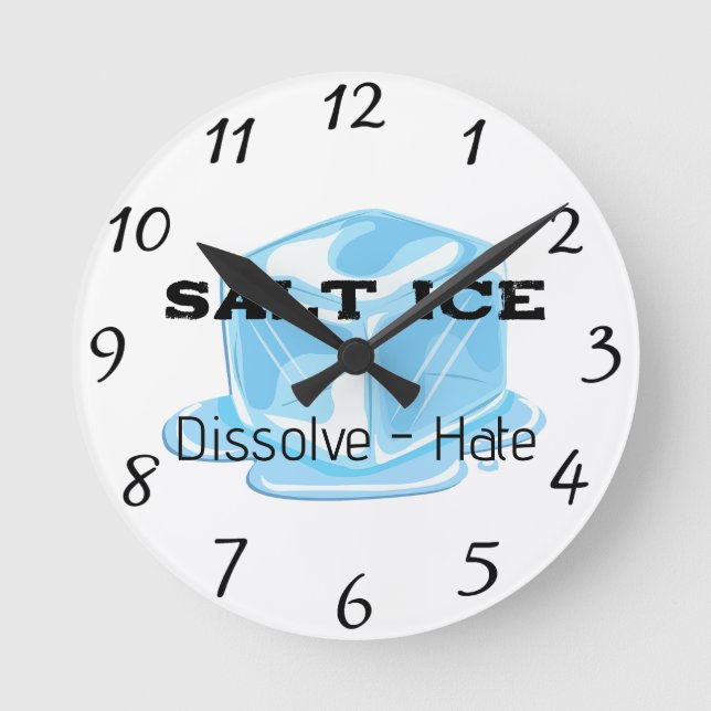 Salz-Eisuhr Runde Wanduhr (Vorderseite)
