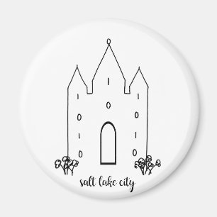Salz Lake City utah Tempel einfach modern Magnet